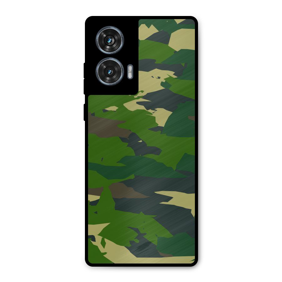 Green Camouflage Army Metal Back Case for Motorola Edge 50 Fusion