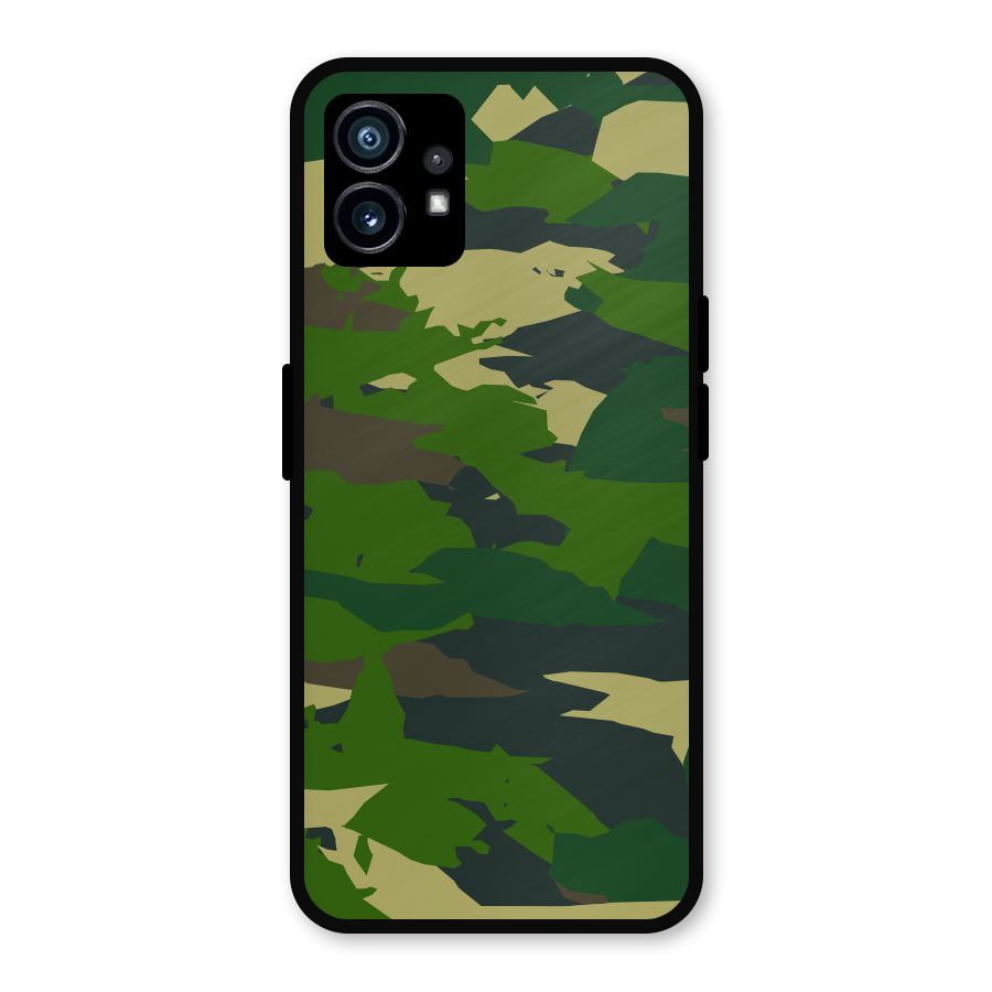 Green Camouflage Army Metal Back Case for Nothing Phone 1