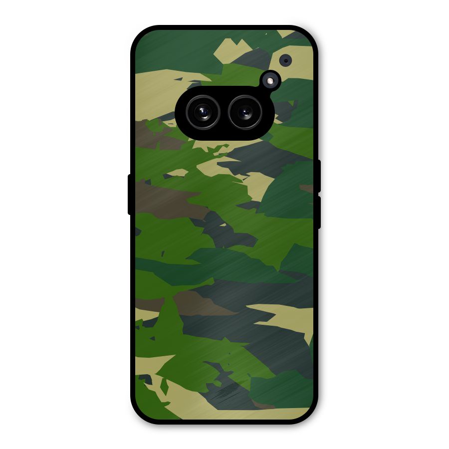 Green Camouflage Army Metal Back Case for Nothing Phone 2a Plus