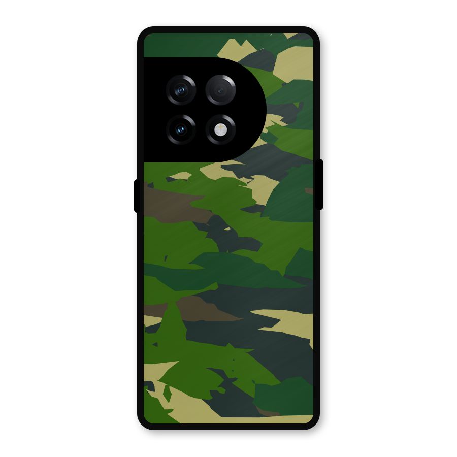 Green Camouflage Army Metal Back Case for OnePlus 11R