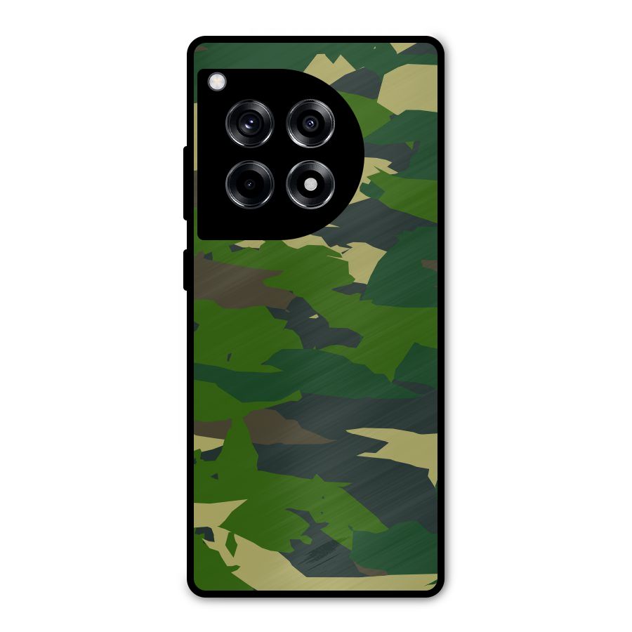 Green Camouflage Army Metal Back Case for OnePlus 12R