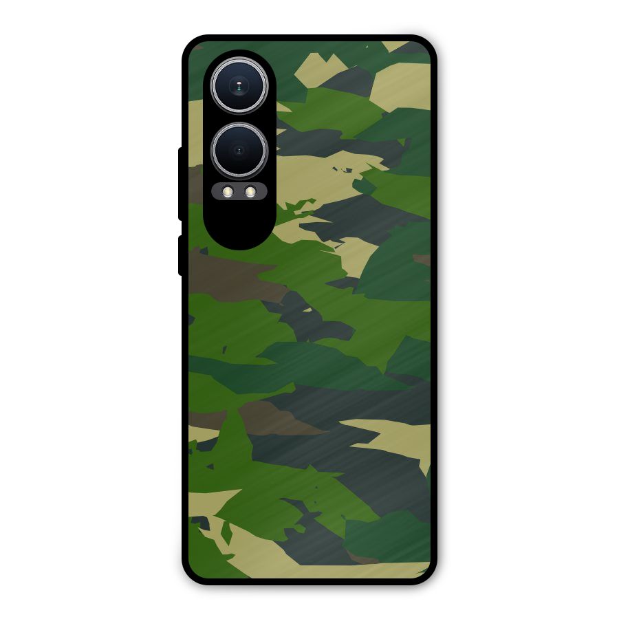Green Camouflage Army Metal Back Case for OnePlus Nord CE4 Lite