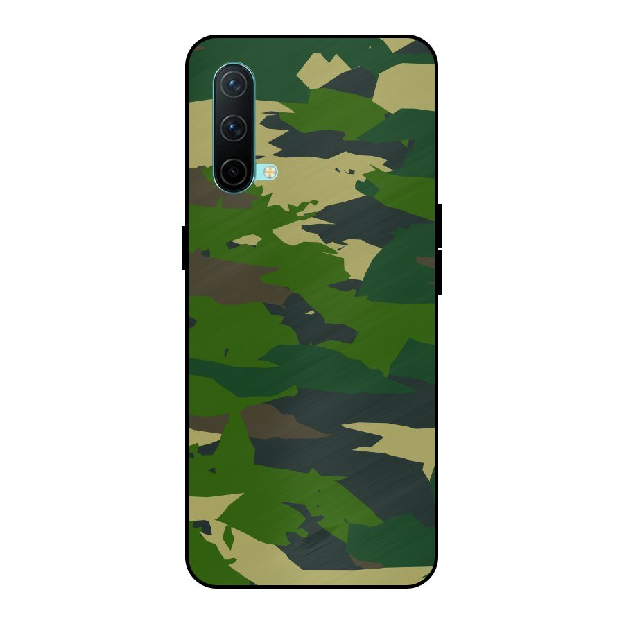 Green Camouflage Army Metal Back Case for OnePlus Nord CE 5G