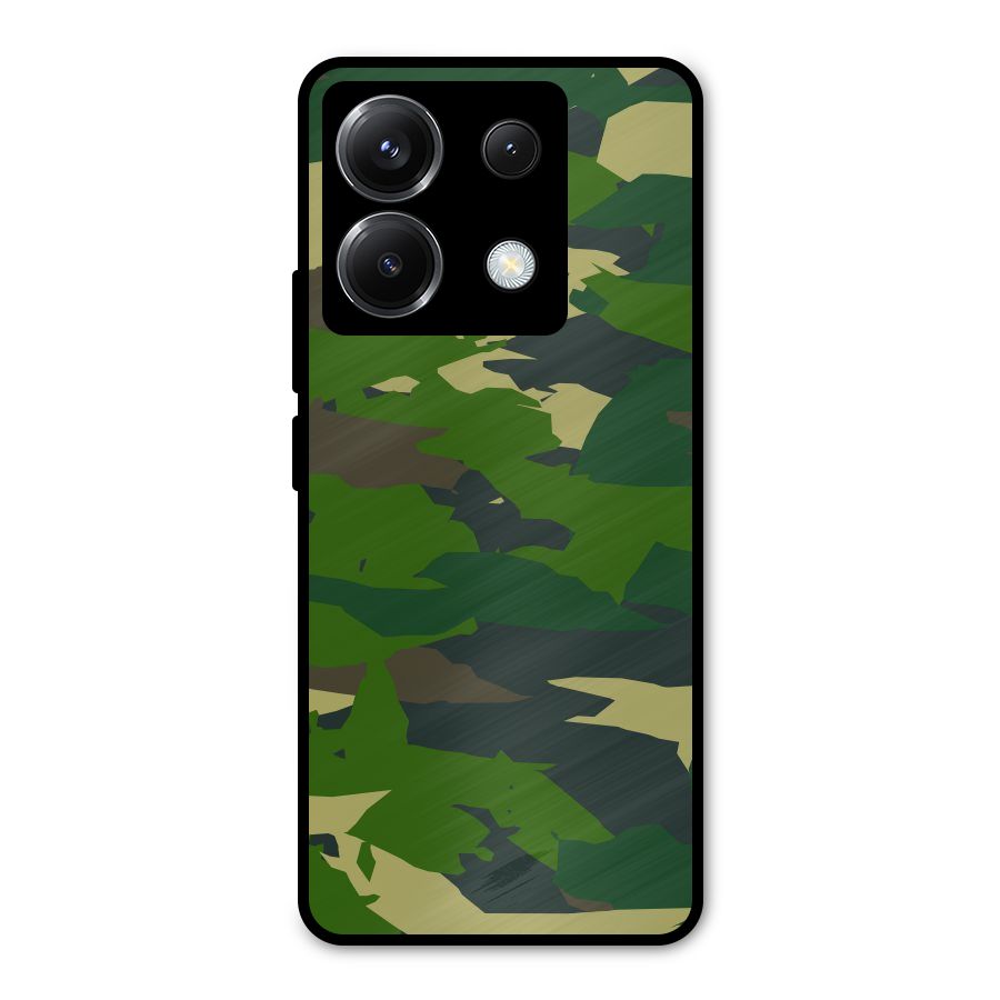 Green Camouflage Army Metal Back Case for Poco X6
