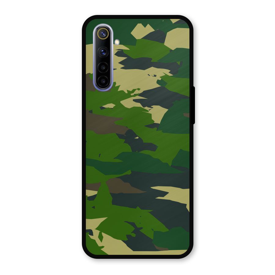 Green Camouflage Army Metal Back Case for Realme 6