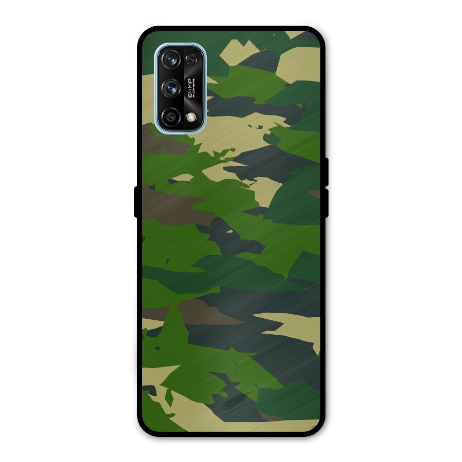 Green Camouflage Army Metal Back Case for Realme 7 Pro