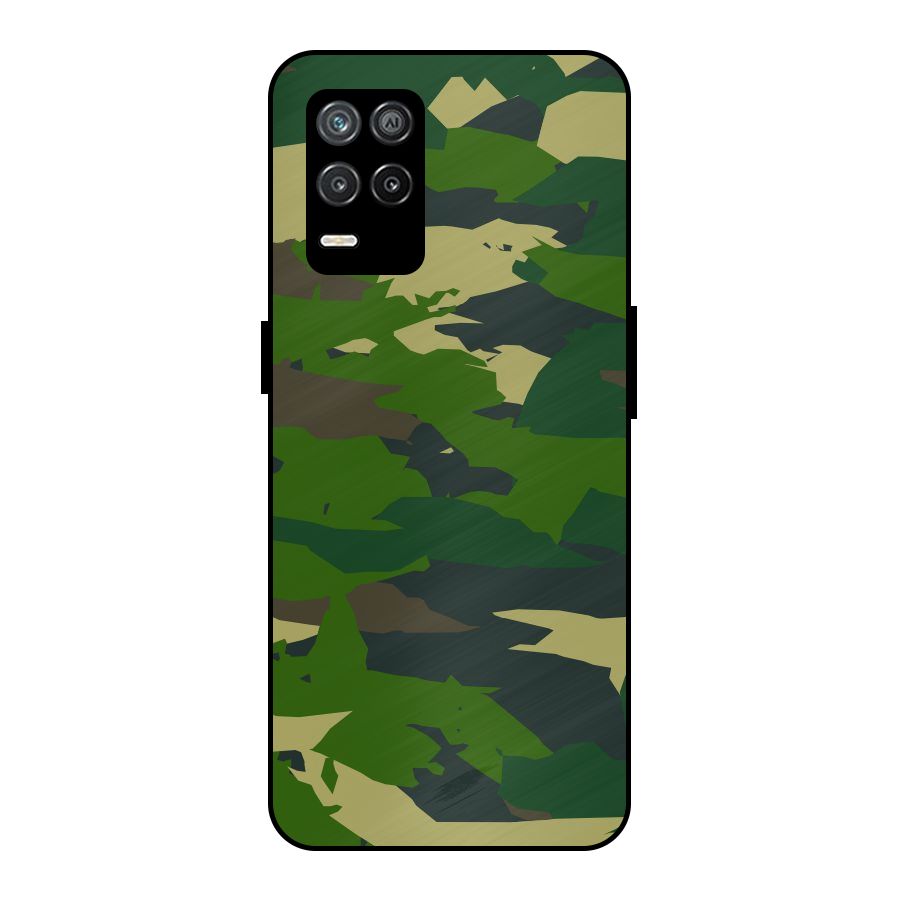Green Camouflage Army Metal Back Case for Realme 9 5G