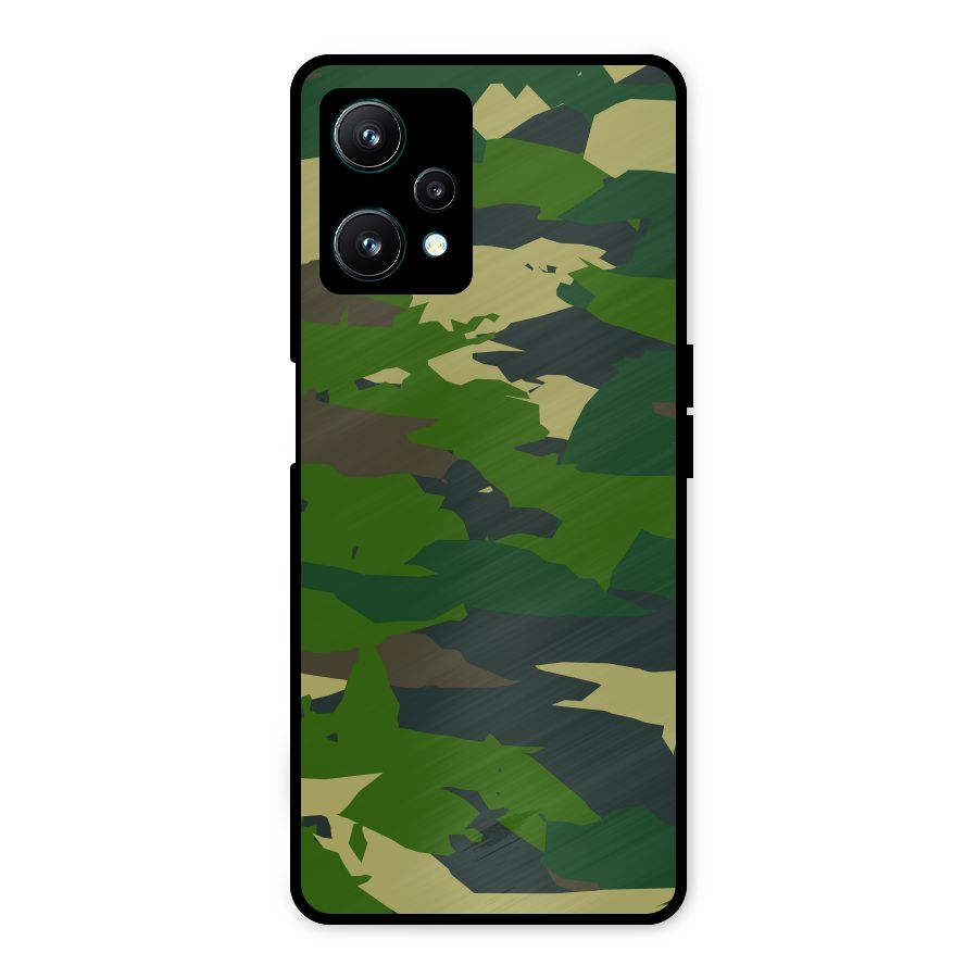 Green Camouflage Army Metal Back Case for Realme 9 Pro 5G