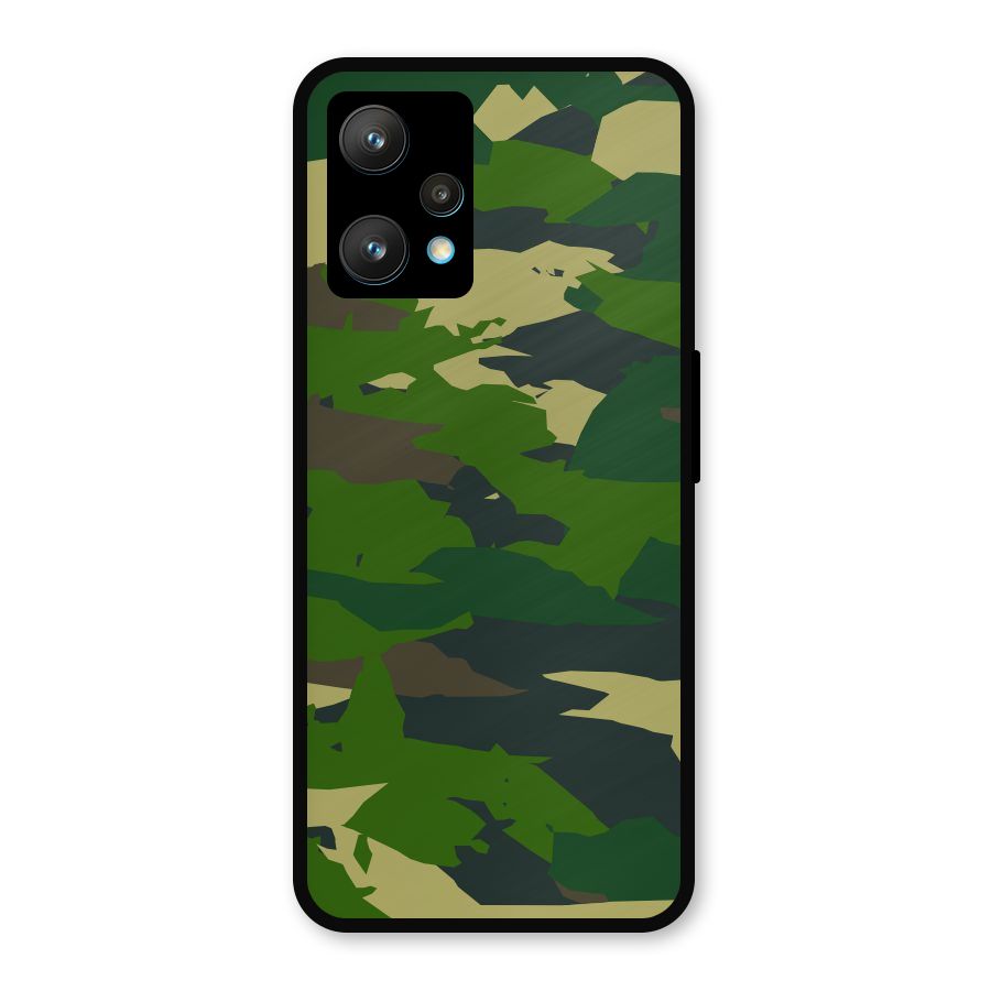 Green Camouflage Army Metal Back Case for Realme 9 Pro Plus 5G