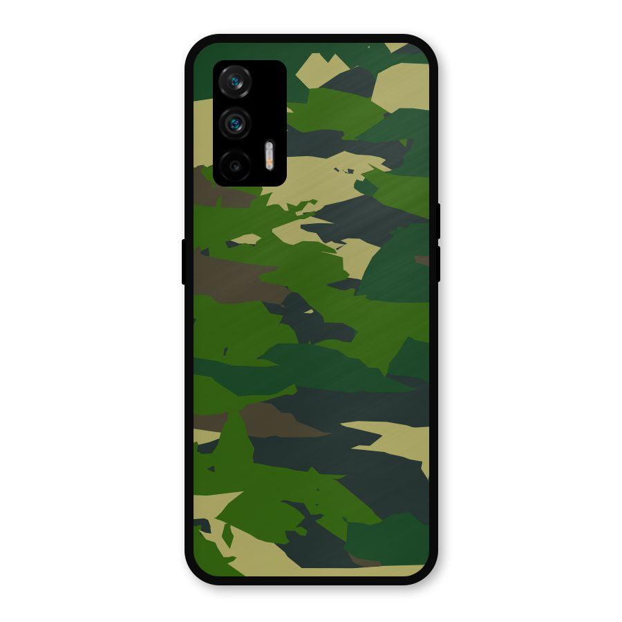 Green Camouflage Army Metal Back Case for Realme GT 5G