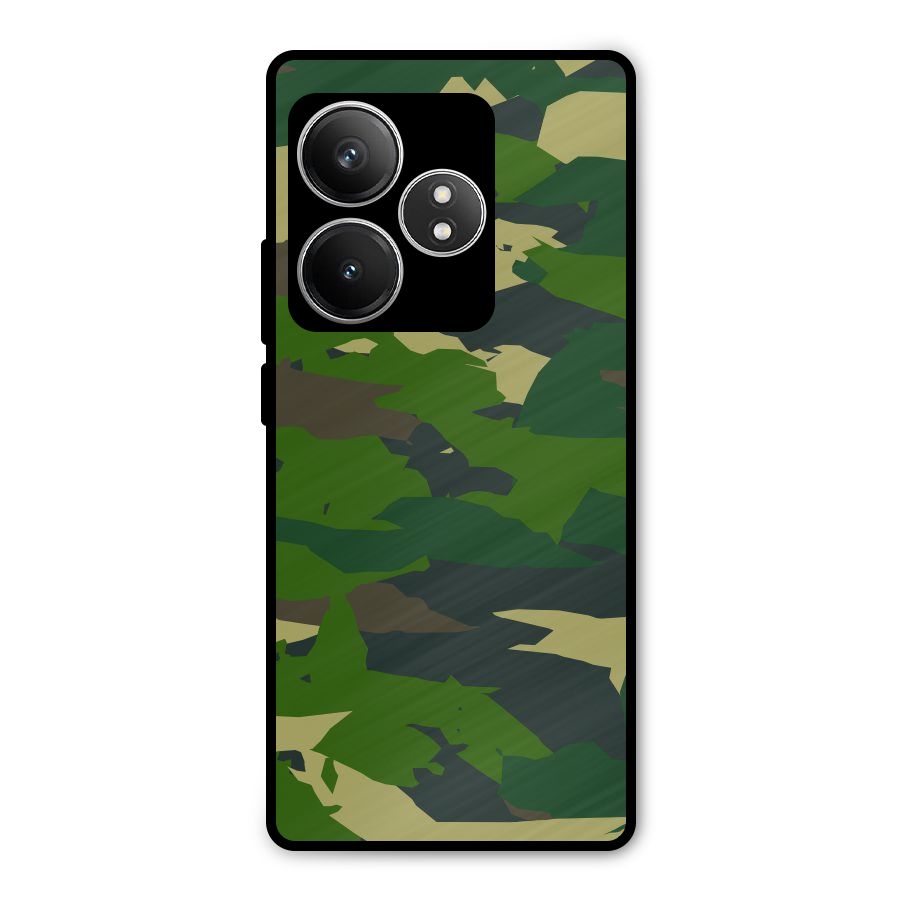 Green Camouflage Army Metal Back Case for Realme GT 6T