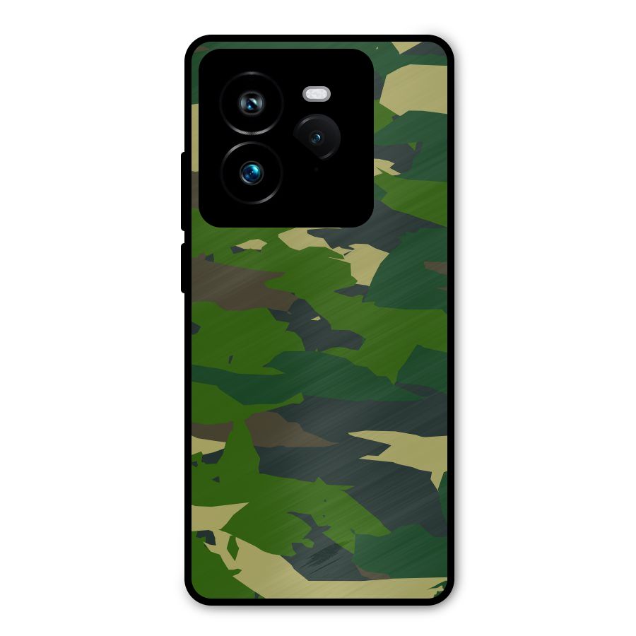 Green Camouflage Army Metal Back Case for Realme GT 7 Pro