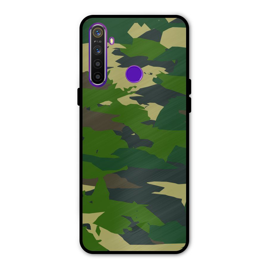 Green Camouflage Army Metal Back Case for Realme Narzo 10