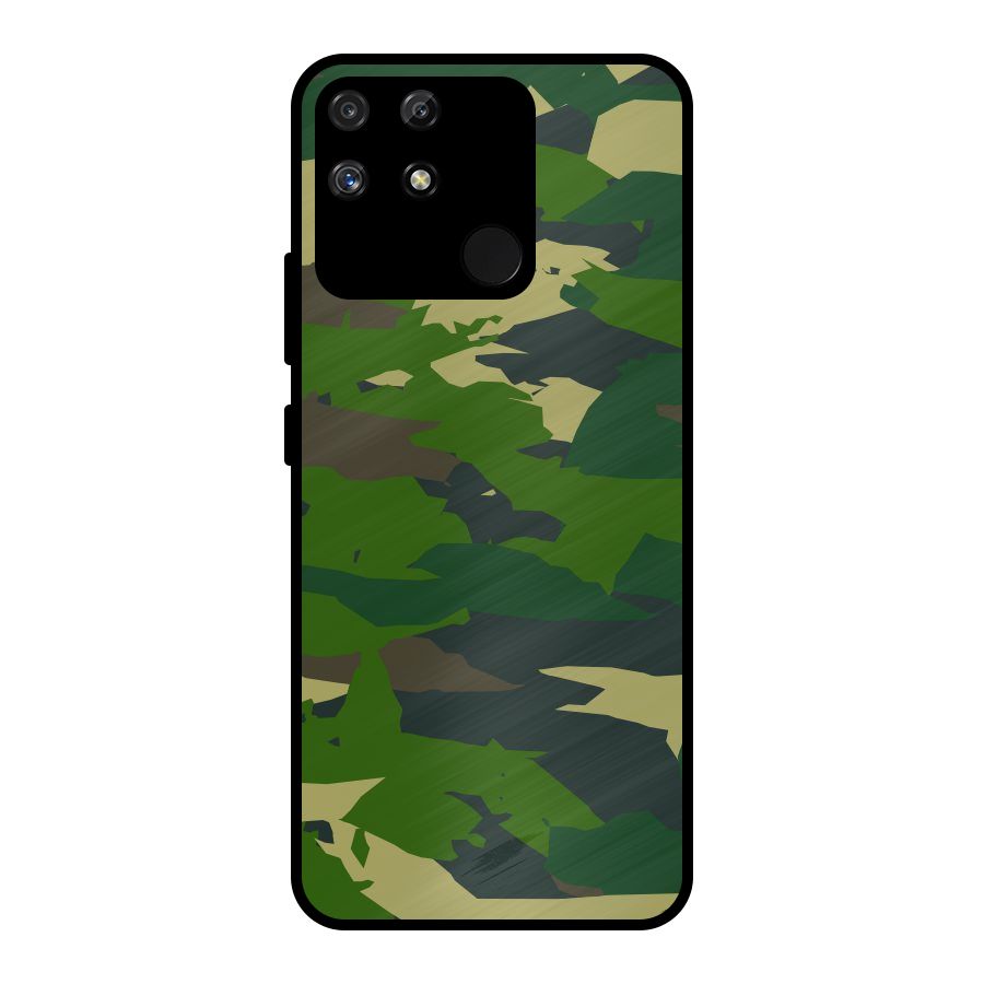 Green Camouflage Army Metal Back Case for Realme Narzo 50A