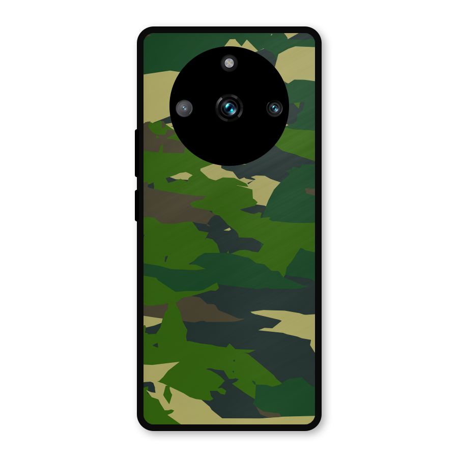 Green Camouflage Army Metal Back Case for Realme Narzo 60 Pro