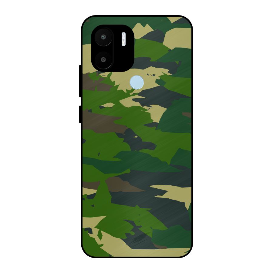 Green Camouflage Army Metal Back Case for Redmi A2+