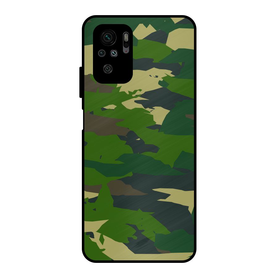 Green Camouflage Army Metal Back Case for Redmi Note 10S