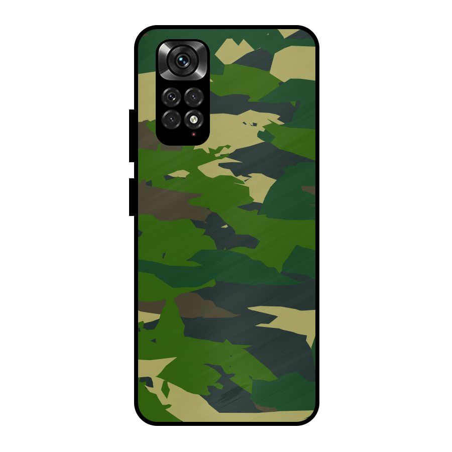 Green Camouflage Army Metal Back Case for Redmi Note 11 Pro Plus 5G