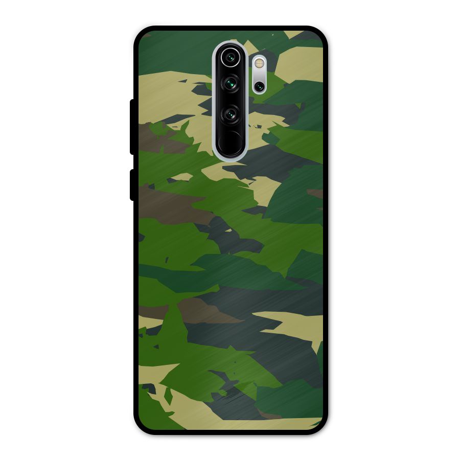 Green Camouflage Army Metal Back Case for Redmi Note 8 Pro
