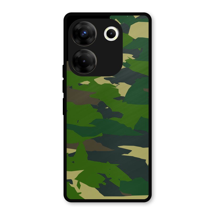 Green Camouflage Army Metal Back Case for Tecno Camon 20