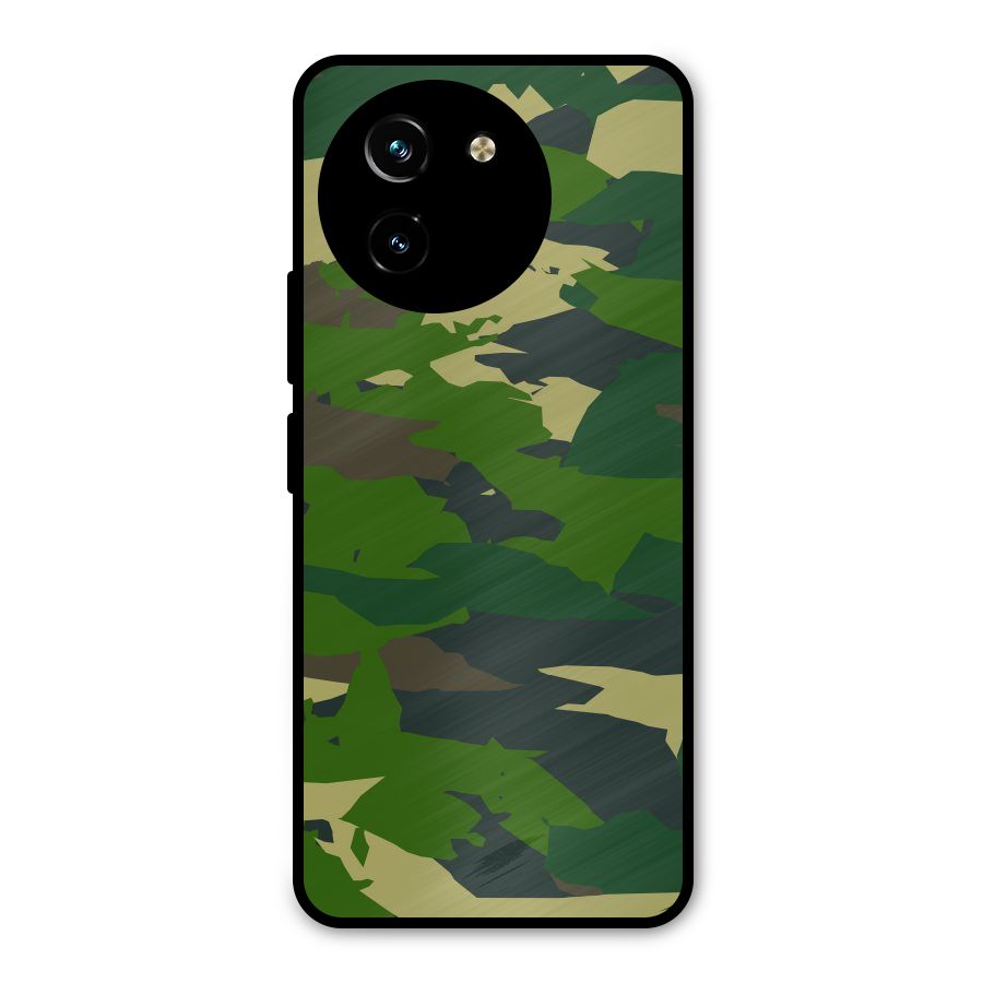 Green Camouflage Army Metal Back Case for Vivo T3x
