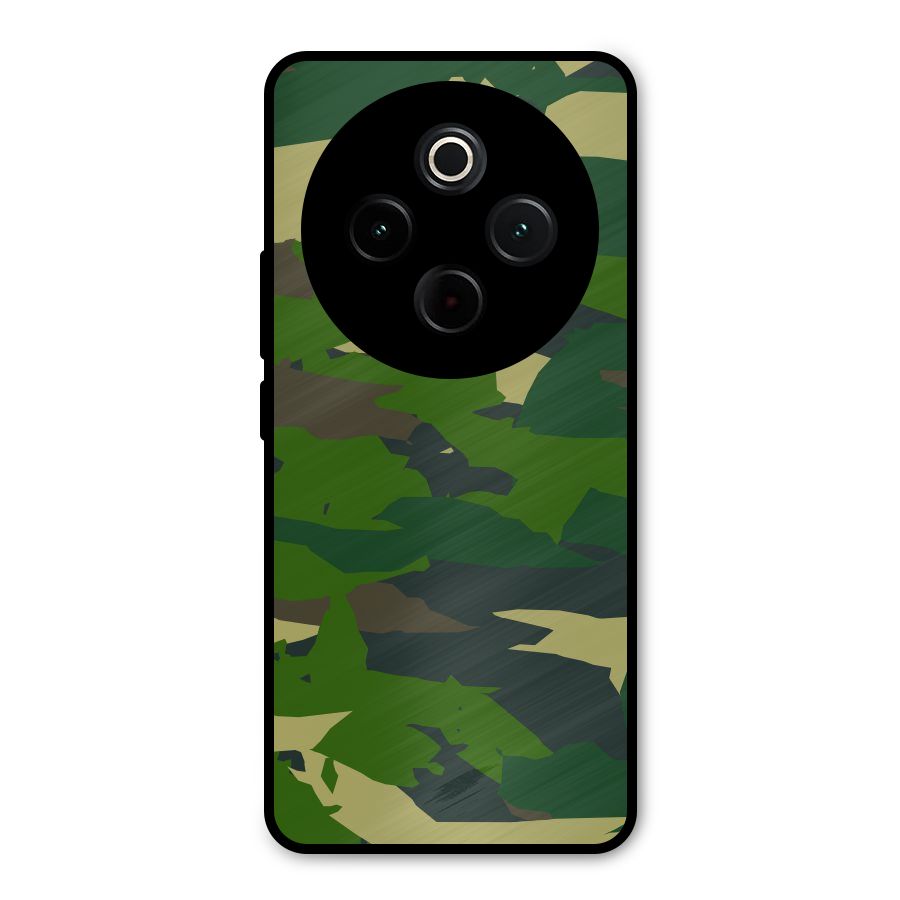 Green Camouflage Army Metal Back Case for Vivo T4
