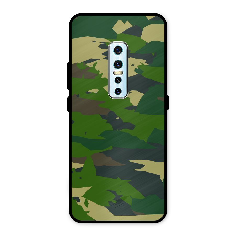Green Camouflage Army Metal Back Case for Vivo V17 Pro
