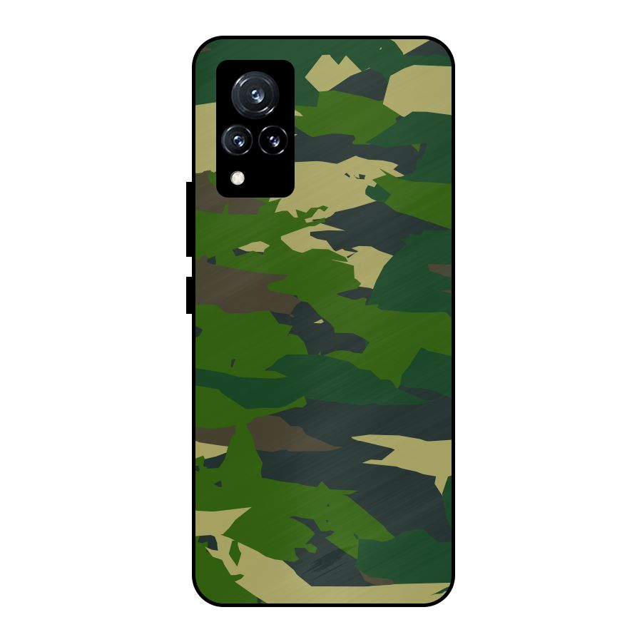 Green Camouflage Army Metal Back Case for Vivo V21 5G
