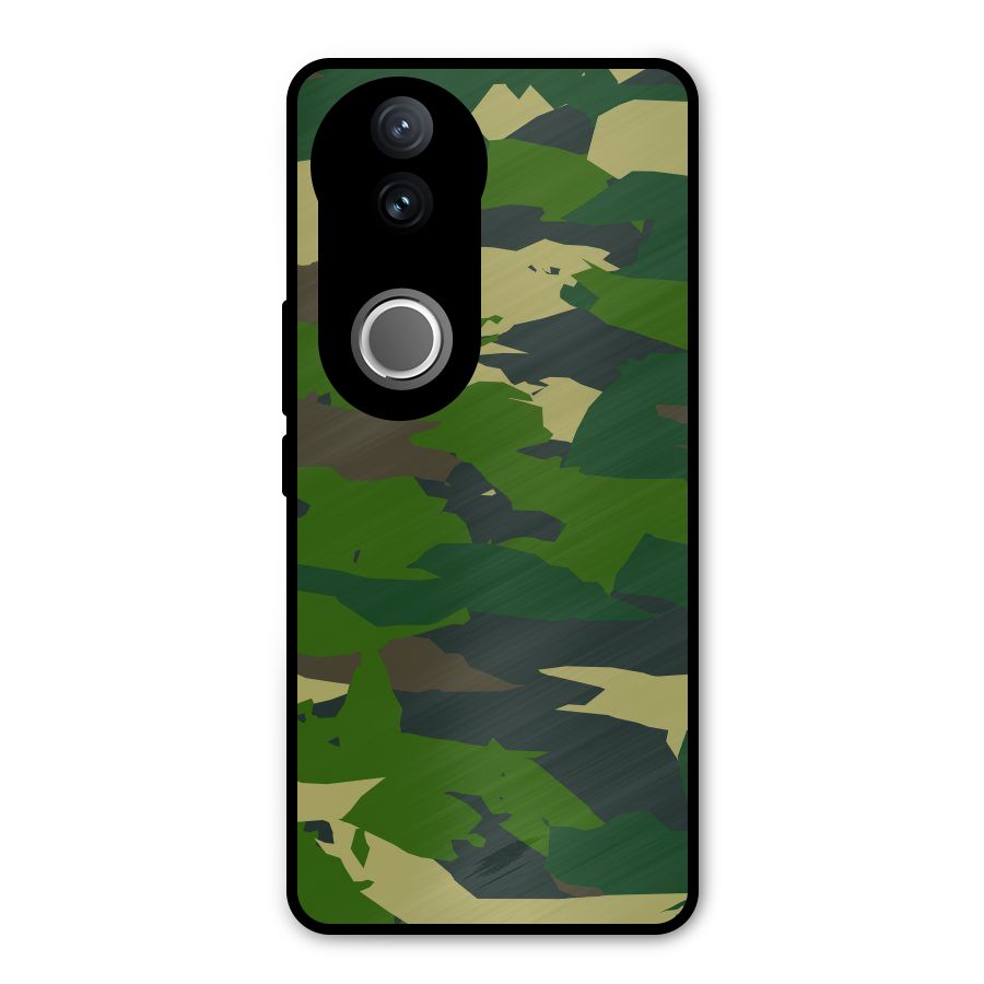 Green Camouflage Army Metal Back Case for Vivo V50e