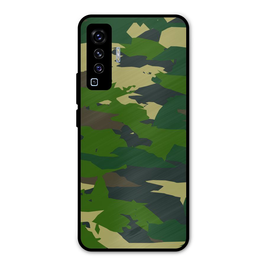 Green Camouflage Army Metal Back Case for Vivo X50