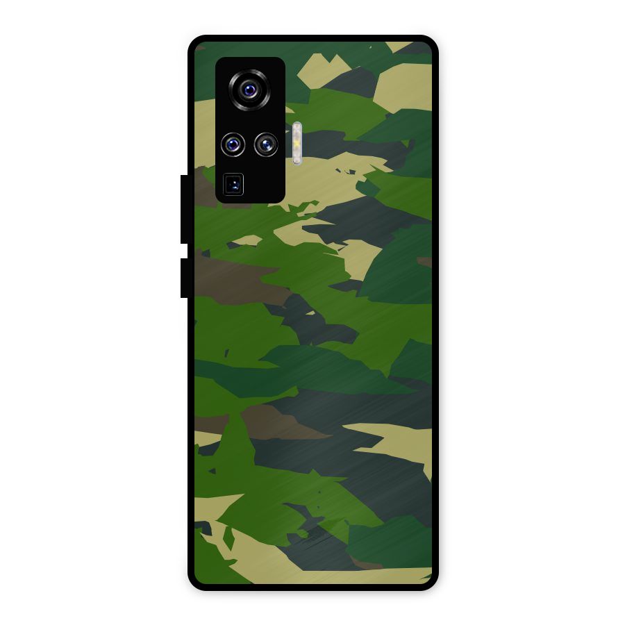 Green Camouflage Army Metal Back Case for Vivo X50 Pro