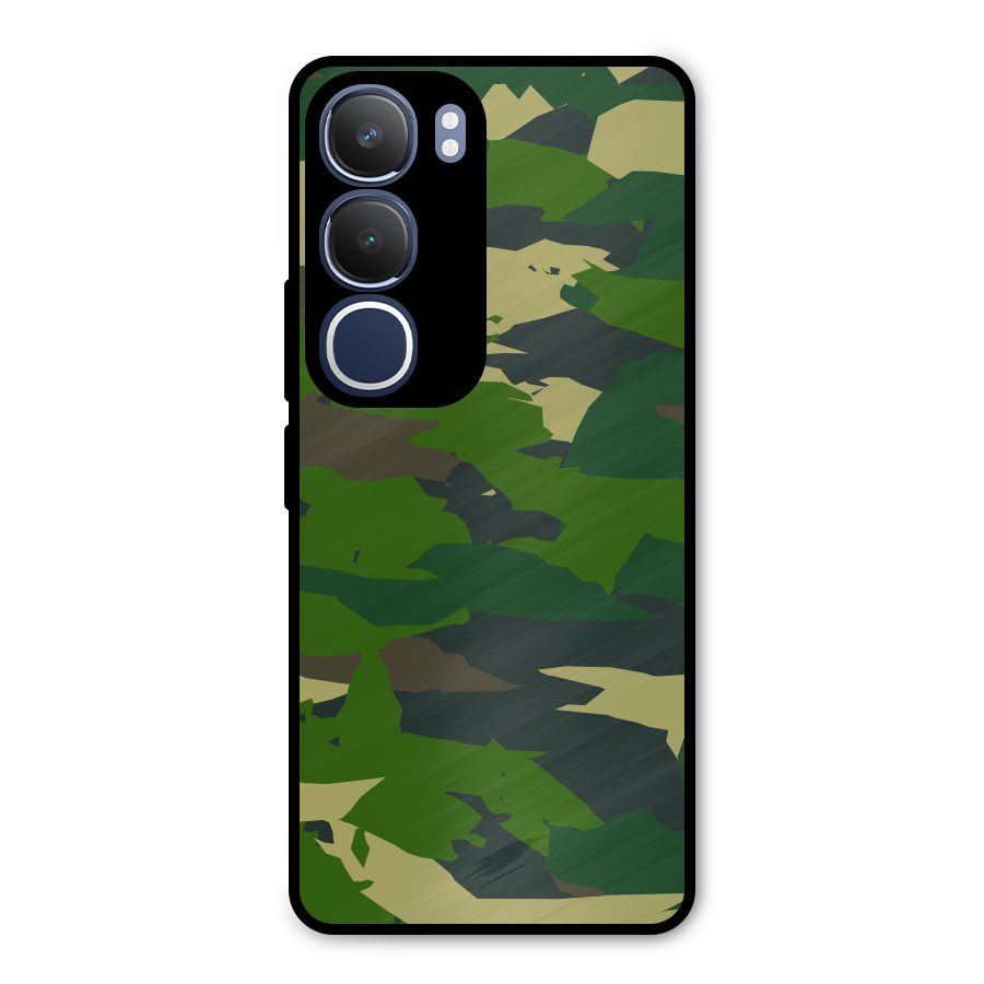Green Camouflage Army Metal Back Case for Vivo Y29