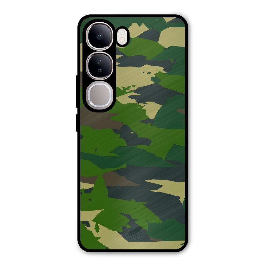 Green Camouflage Army Metal Back Case for Vivo Y300