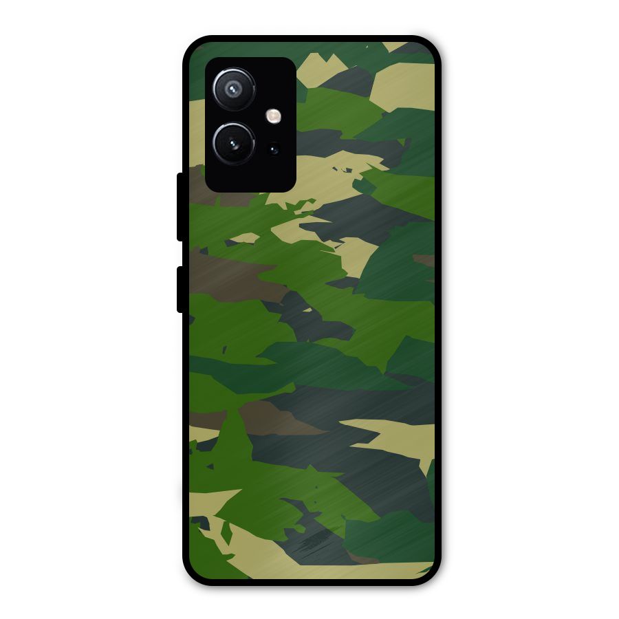 Green Camouflage Army Metal Back Case for Vivo Y75 5G