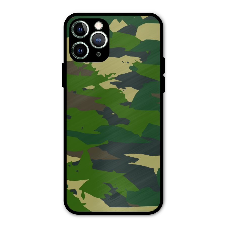 Green Camouflage Army Metal Back Case for iPhone 11 Pro Max