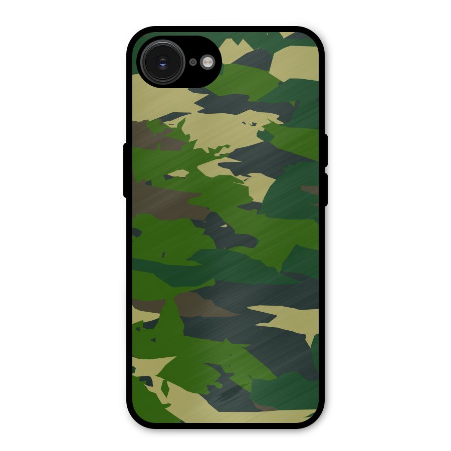 Green Camouflage Army Metal Back Case for iPhone 16e