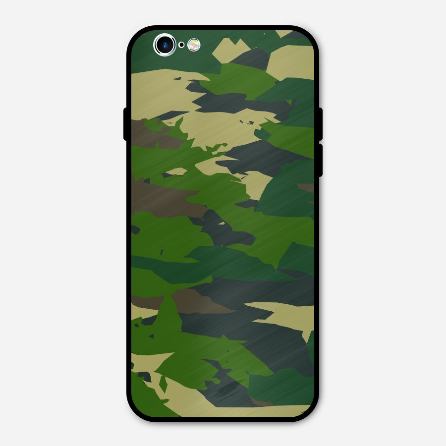 Green Camouflage Army Metal Back Case for iPhone 6 6s