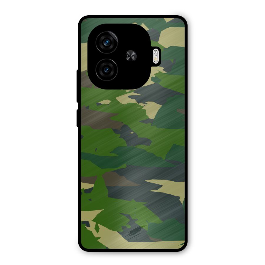 Green Camouflage Army Metal Back Case for iQOO Neo 10R