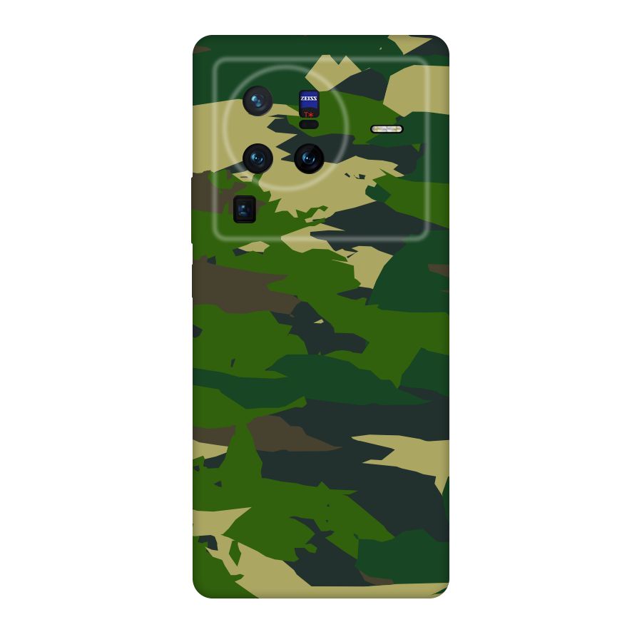 Green Camouflage Army Original Polycarbonate Back Case for Vivo X80
