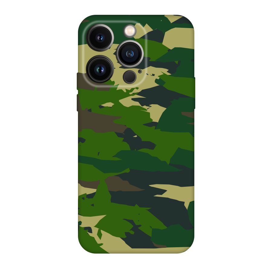 Green Camouflage Army Original Polycarbonate Back Case for iPhone 14 Pro