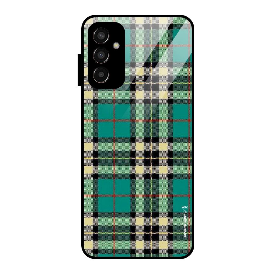 Green Check Glass Back Case for Galaxy F13