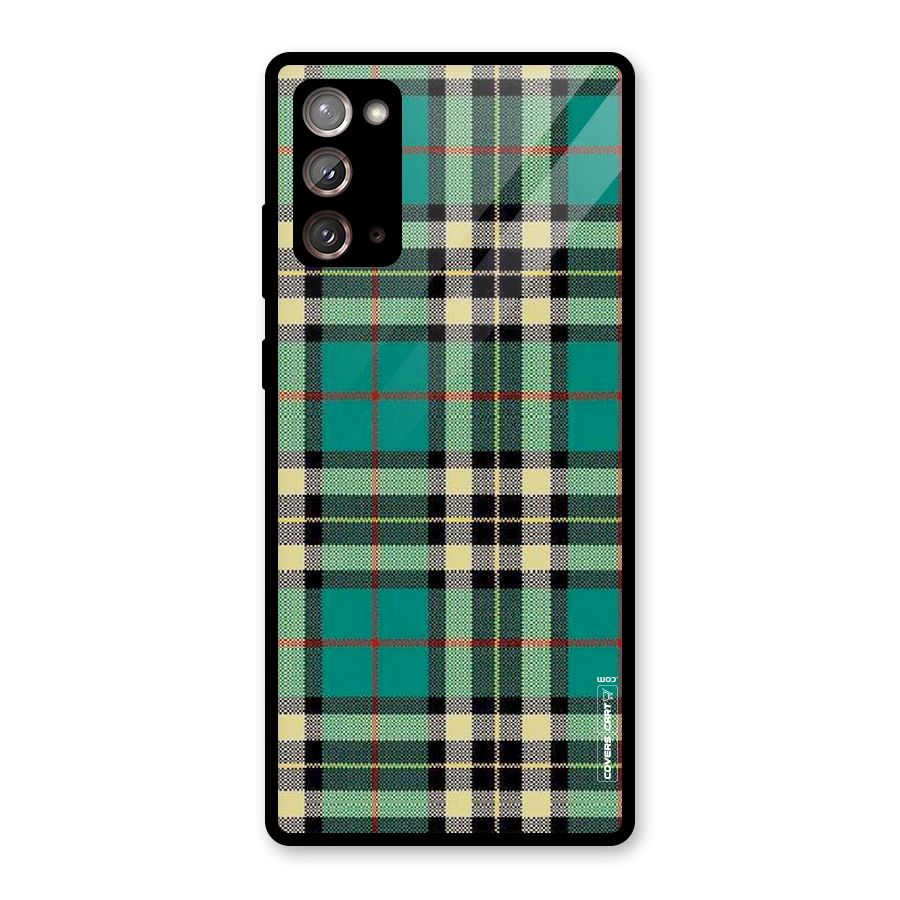 Green Check Glass Back Case for Galaxy Note 20