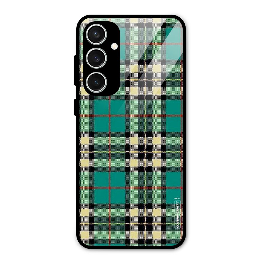 Green Check Glass Back Case for Galaxy S23 FE
