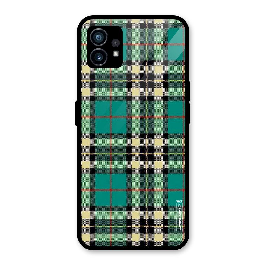 Green Check Glass Back Case for Nothing Phone 1