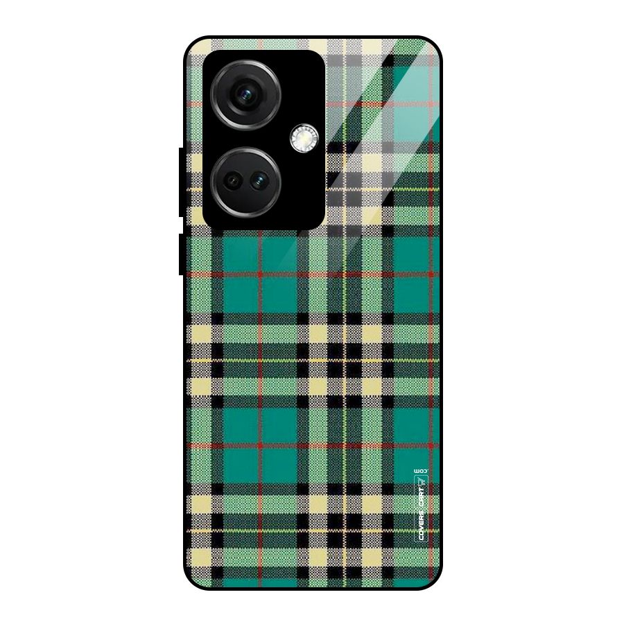 Green Check Glass Back Case for OnePlus Nord CE 3 5G