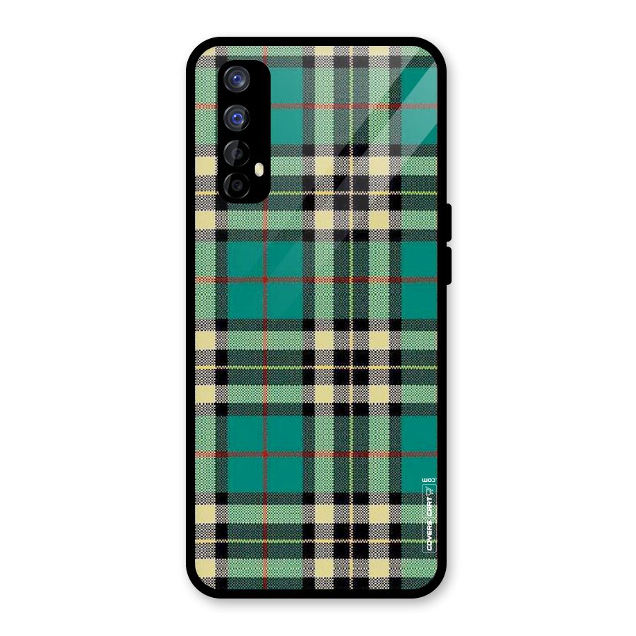 Green Check Glass Back Case for Realme Narzo 20 Pro
