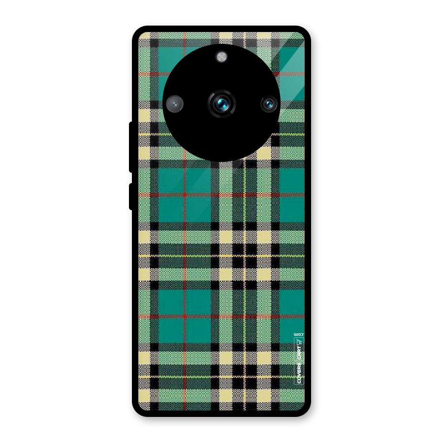 Green Check Glass Back Case for Realme Narzo 60 Pro