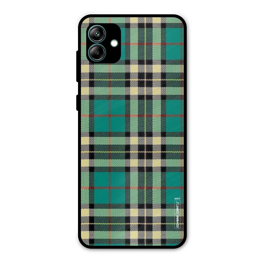 Green Check Metal Back Case for Galaxy A04