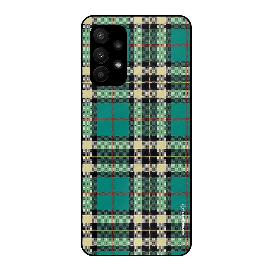 Green Check Metal Back Case for Galaxy A23