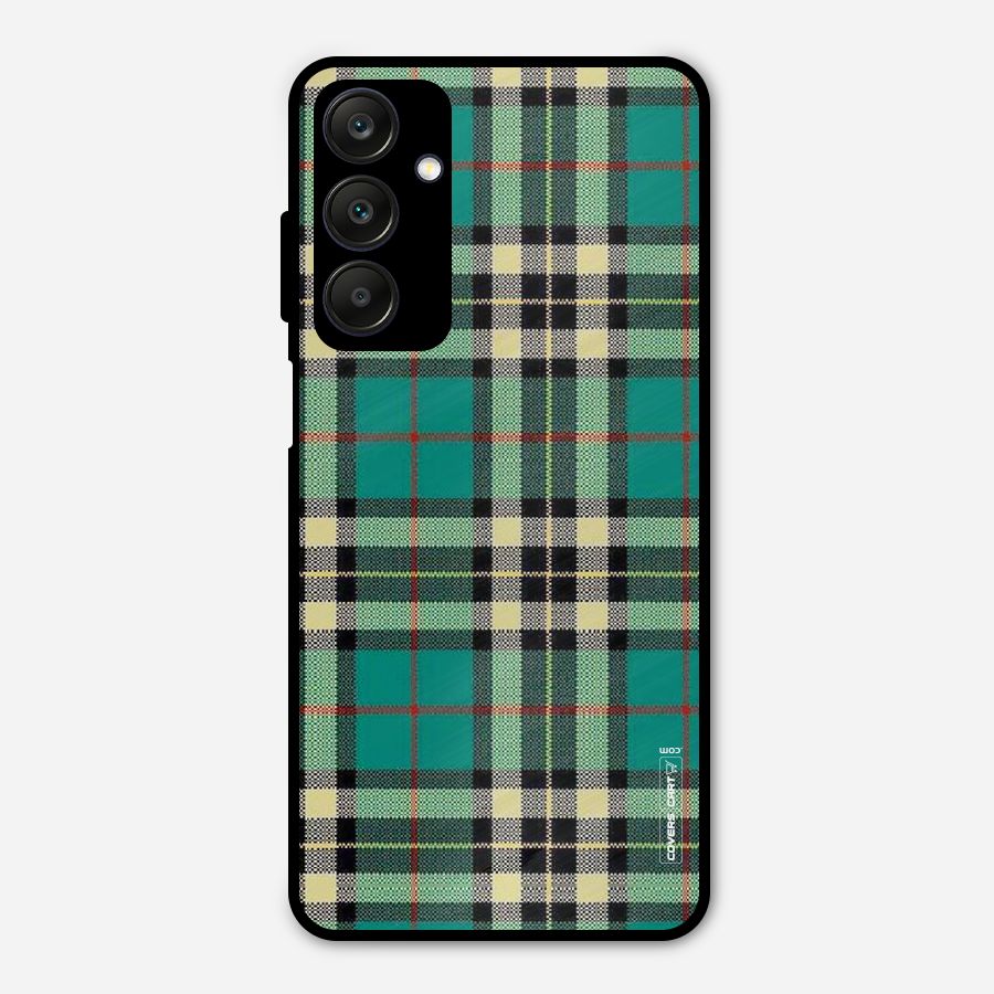 Green Check Metal Back Case for Galaxy A25 5G